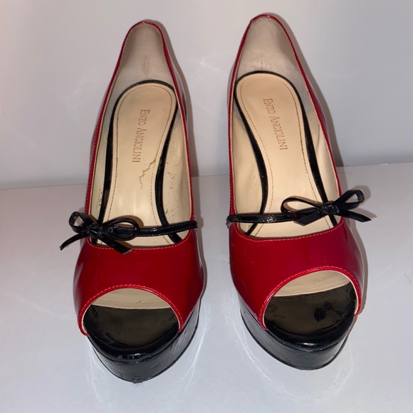 Red and black Enzo heels - Picture 3 of 5